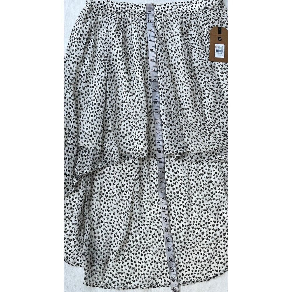 Billabong Women’s High low Casual Young Heart Print  JK063YOU Skirt Size S M